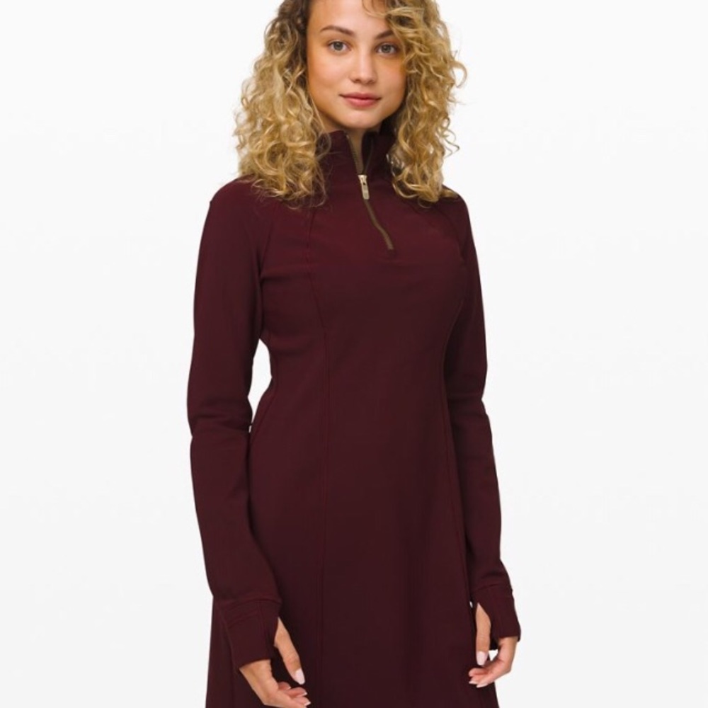 lululemon athletica Burgundy Long-Sleeve Mini Dress